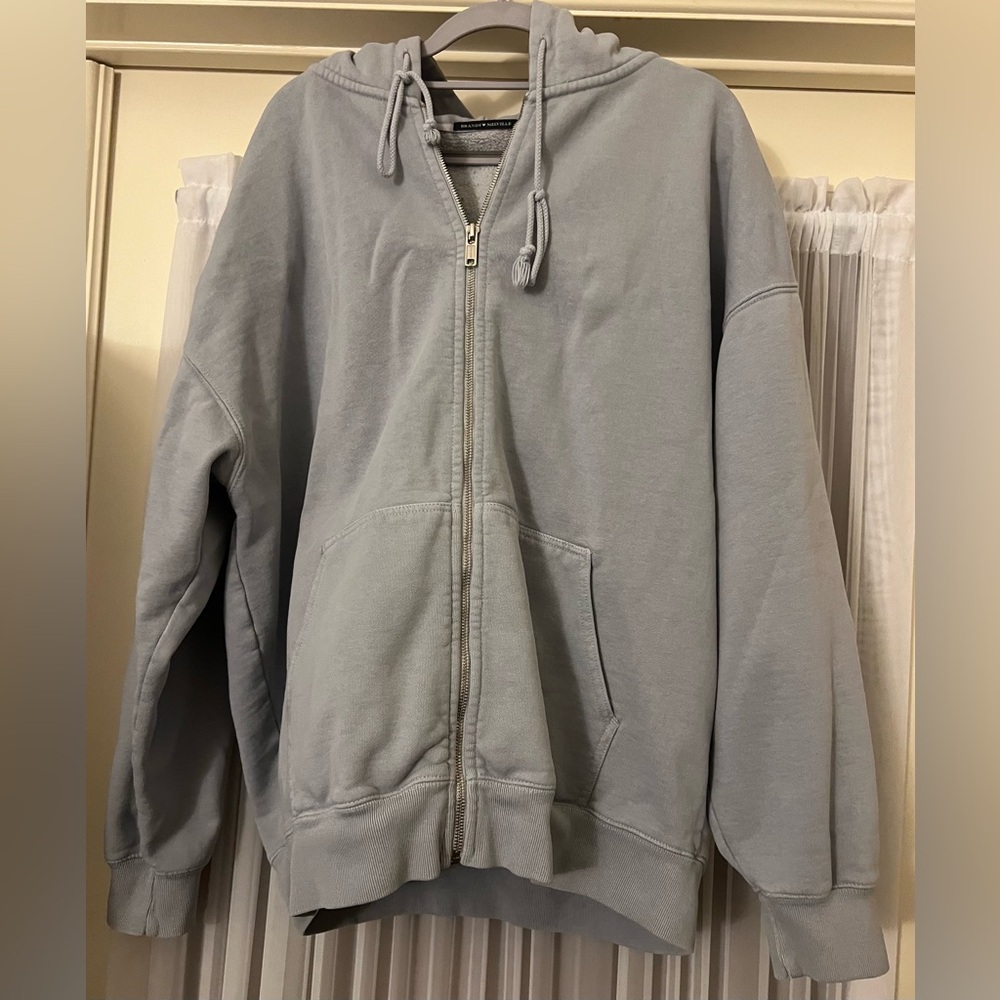 BRANDY MELVILLE John Galt Christy Hoodie Oversized Full-Zip Jacket Periwinkle